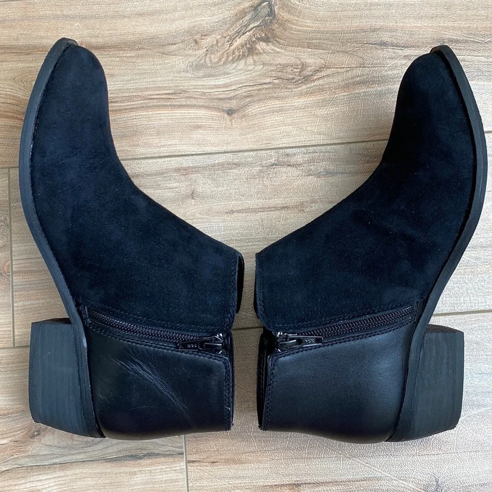 Dune London Penelope Black Suede/Leather Low Ankle Boot- Size 6M/ 37 - Picture 10 of 16